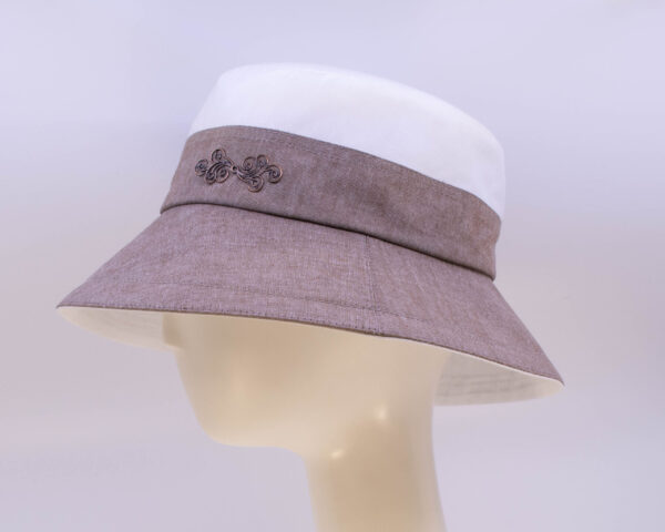 Chambray: Felice - White/Sepia (Side View)