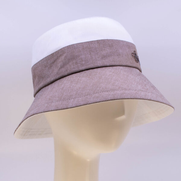 Chambray: Felice - White/Sepia (Side View 2)