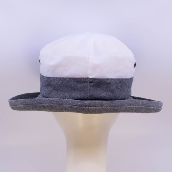 Chambray: Miranda - White/Grey (Back View)