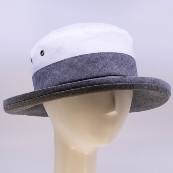 Chambray: Miranda - White/Grey (Side View 2)