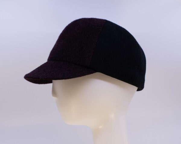 Mohair: Ball Cap - Burgundy/Black (Side View)