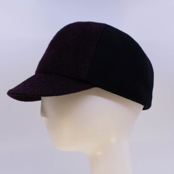 Mohair: Ball Cap - Burgundy/Black (Side View)