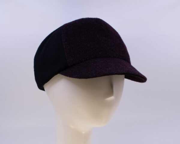 Mohair: Ball Cap - Burgundy/Black (Side View 2)