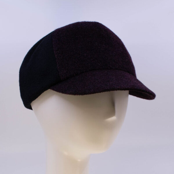 Mohair: Ball Cap - Burgundy/Black (Side View 2)