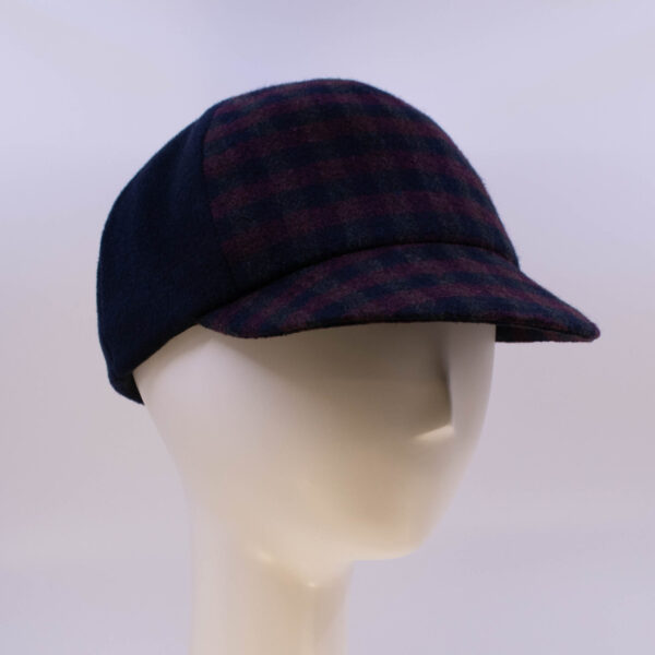 Rose: Ball Cap - Burgundy Check/Navy (Side View 2)