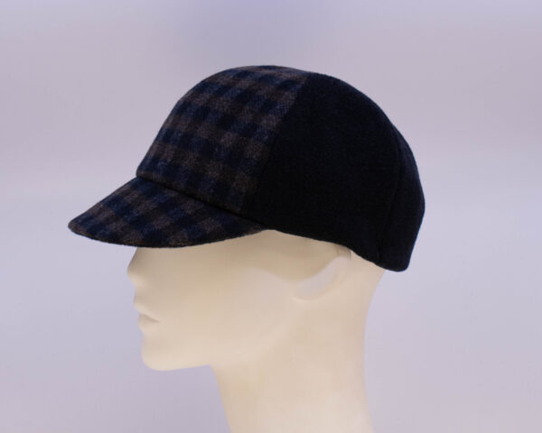 Check: Ball Cap (Mens) - Navy Check/Navy (Side View)