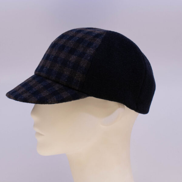 Check: Ball Cap (Mens) - Navy Check/Navy (Side View)