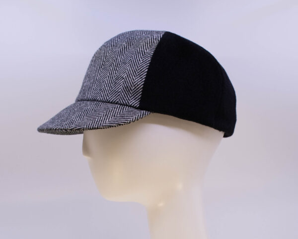 Vintage: Ball Cap - Black & White/Black (Side View)