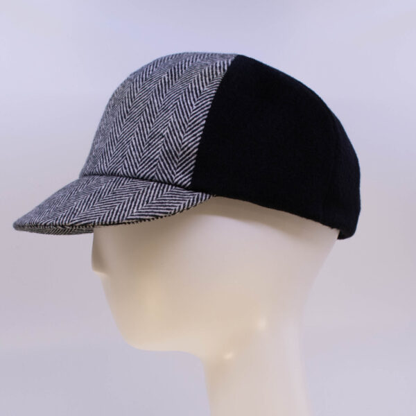 Vintage: Ball Cap - Black & White/Black (Side View)