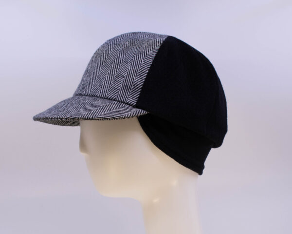 Vintage: Ball Cap - Black & White/Black (Side View Ear Cuff)