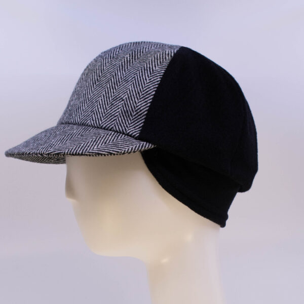 Vintage: Ball Cap - Black & White/Black (Side View Ear Cuff)