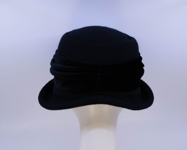 Boiled Wool: Jeanette (Velvet) - Black/Black (Back View)