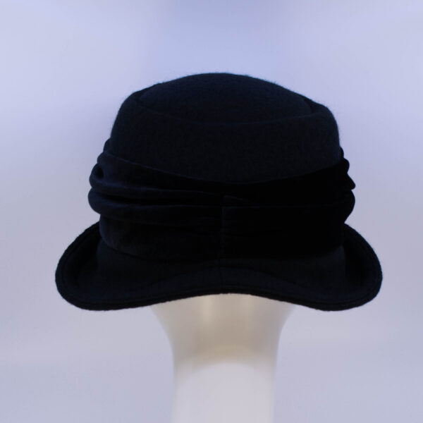 Boiled Wool: Jeanette (Velvet) - Black/Black (Back View)