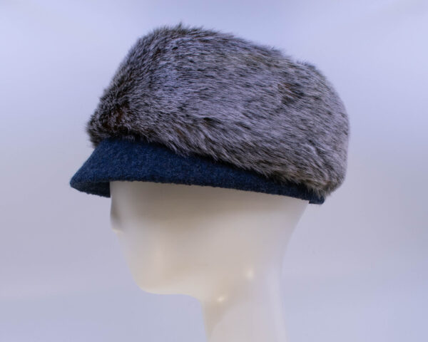 Hidden Fox: Trapper Jane (Faux Fur) - Denim/Fox (Side View)