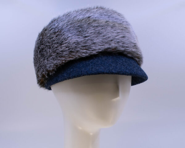 Hidden Fox: Trapper Jane (Faux Fur) - Denim/Fox (Side View 2)