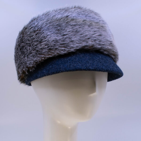 Hidden Fox: Trapper Jane (Faux Fur) - Denim/Fox (Side View 2)