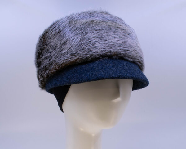 Hidden Fox: Trapper Jane (Faux Fur) - Denim/Fox (Side View 2 Ear Cuff)