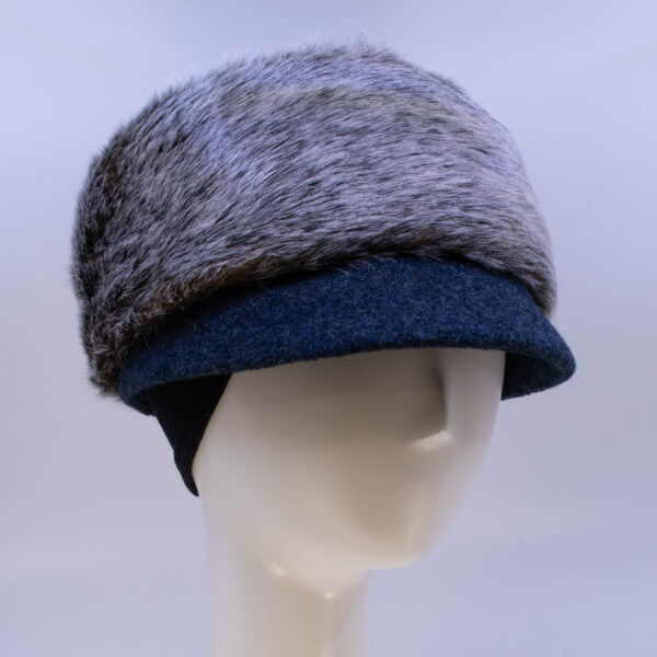 Hidden Fox: Trapper Jane (Faux Fur) - Denim/Fox (Side View 2 Ear Cuff)