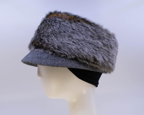 Hidden Fox: Trapper Jane (Faux Fur) - Twill/Fox (Side View Ear Cuff)