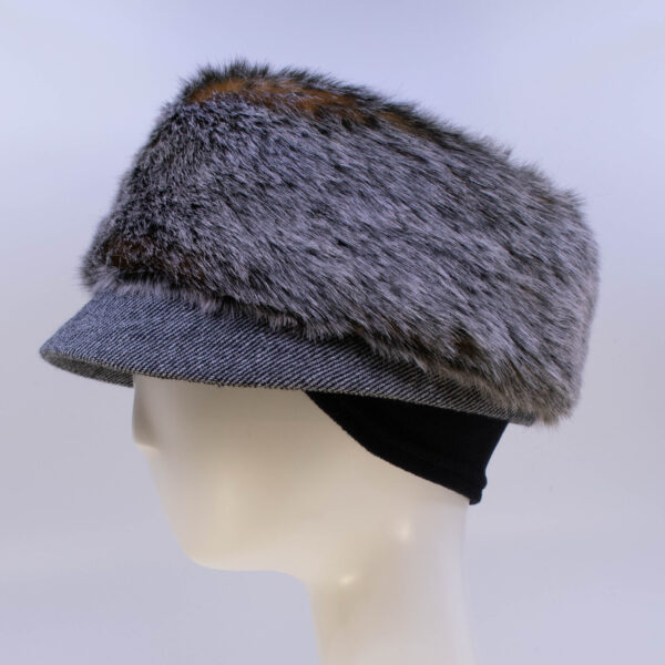 Hidden Fox: Trapper Jane (Faux Fur) - Twill/Fox (Side View Ear Cuff)